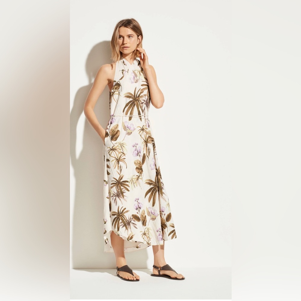 Floral/neutral Boho style Vince Crinkle dress